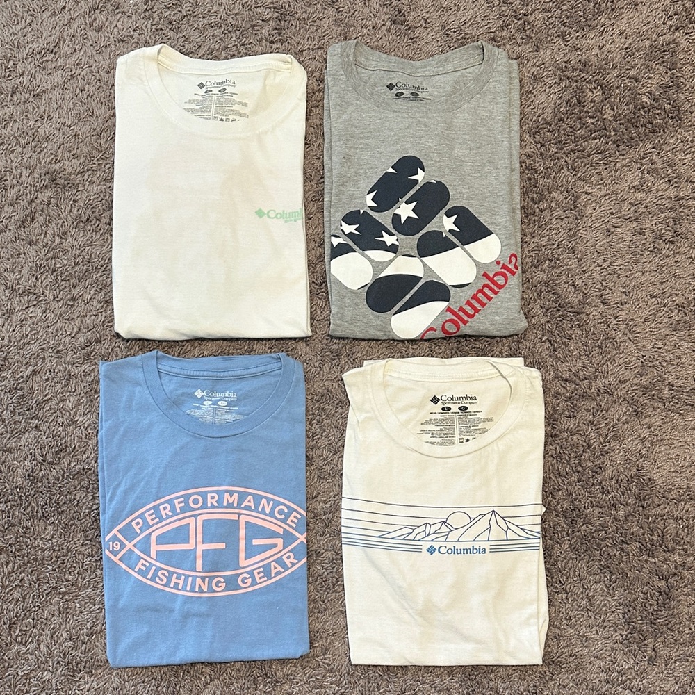 Columbia Men's Short Sleeve Tees - Cream, Gray, Blue